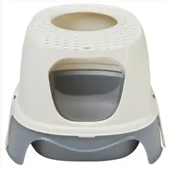 Buddy & belle deluxe cat litter box with dual access, white