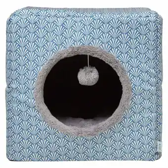 Pet stock Lexi & me cat cube with pom pom, cornflower bloom offer