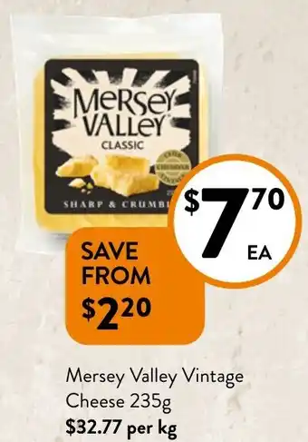 Foodworks Mersey Valley Vintage Cheese offer