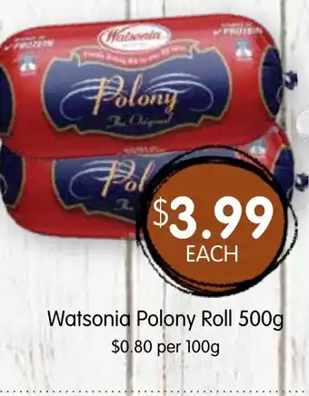 Spudshed Watsonia Polony Roll offer