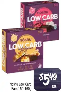 Farmer Jack's Noshu Low Carb Bars offer