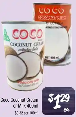 Farmer Jack's Coco Coconut Cream or Milk offer