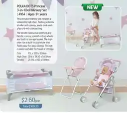 Chrisco Hampers Polka Dots Princess 3-in-1 Doll Nursery Set offer