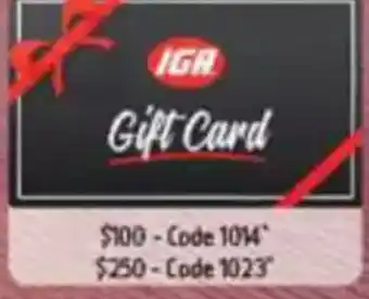 Chrisco Hampers Iga Gift Card Code 1023 offer