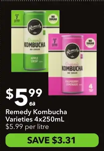 Ritchies Remedy Kombucha Varieties offer