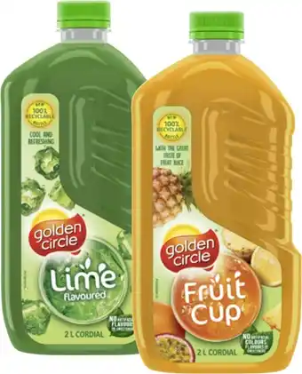 Coles Golden Circle Cordial 2 Litre offer