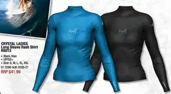 Crystal Ladies Long Sleeve Rash Shirt RS013