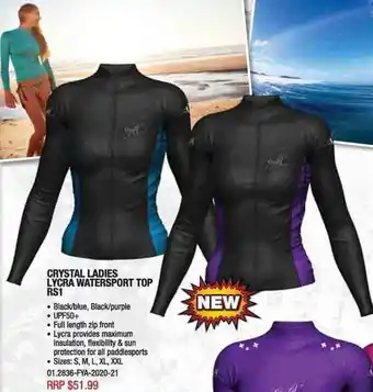 Cape Byron Sports Crystal Ladies Lycra Watersport Top RS1 offer