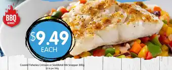 Spudshed Coastal Fisheries Crimson or Saddletail WA Snapper offer