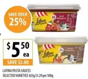 Supabarn Latina pasta sauces offer