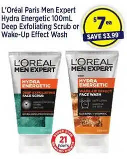 Star Discount Chemist L'Oréal Paris Men Expert Hydra Energetic Deep Exfoliating Scrub or Wake-Up Effect Wash offer