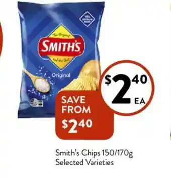 Foodworks Smith's Chips 150/170g offer