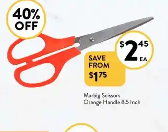 Foodworks Marbig Scissors Orange Handle 8.5 Inch offer