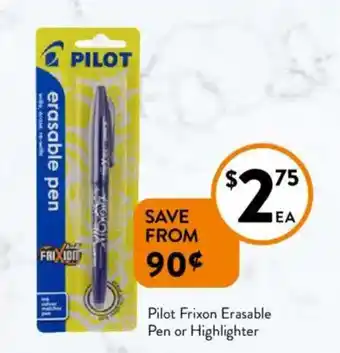 Foodworks Pilot Frixon Erasable Pen or Highlighter offer