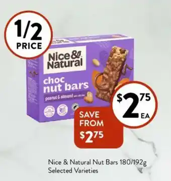 Foodworks Nice & Natural Nut Bars 180/192g offer