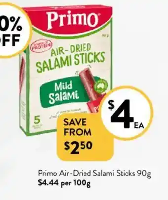 Foodworks Primo Air-Dried Salami Sticks offer