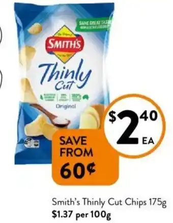 Foodworks Smith's Thinly Cut Chips offer