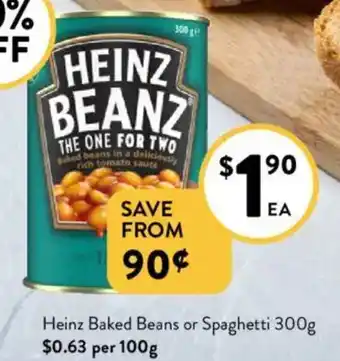 Foodworks Heinz Baked Beans or Spaghetti offer