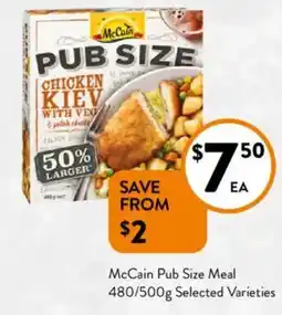 Foodworks McCain Pub Size Meal offer