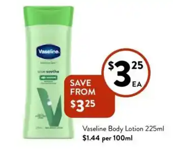 Foodworks Vaseline Body Lotion offer