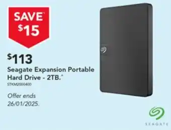 Harvey Norman Seagate Expansion Portable Hard Drive  2TB offer