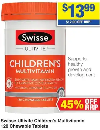 My Chemist Swisse Ultivite Children's Multivitamin 120 Chewable Tablets offer