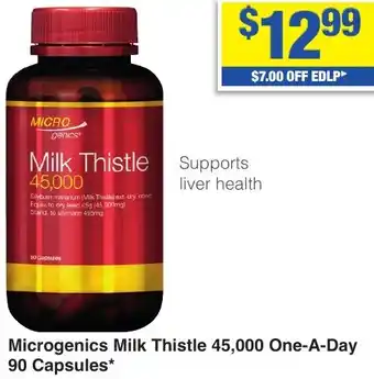 My Chemist Microgenics Milk Thistle 45,000 One-A-Day offer