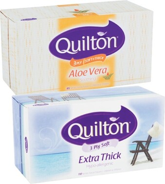 Coles Quilton 3 Ply Facial Tissues 95 Pack or 110 Pack offer