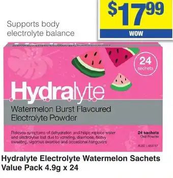 My Chemist Hydralyte Electrolyte Watermelon Sachets Value offer