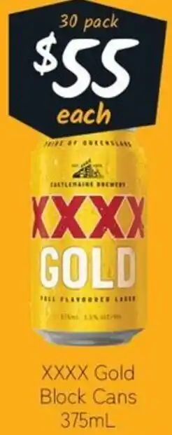 Cellarbrations XXXX Gold Block Cans offer