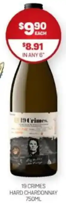 Harry Brown 19 crimes hard chardonnay offer