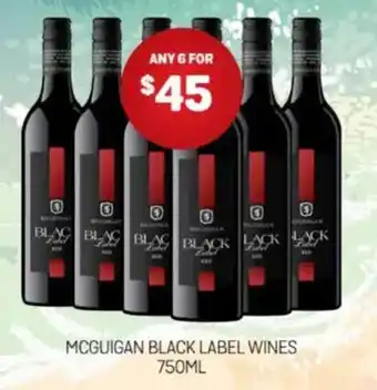 Harry Brown Mcguigan black label wines offer