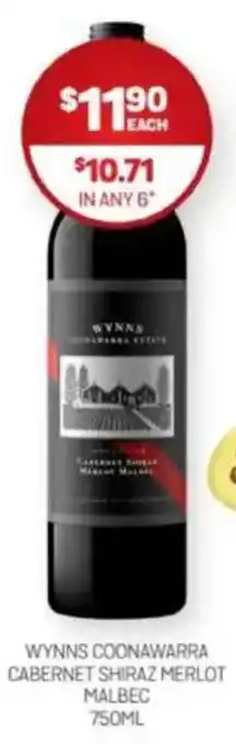 Harry Brown Wynns coonawarra cabernet shiraz merlot malbec offer