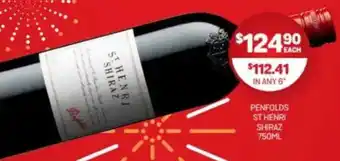 Harry Brown St henri shiraz offer