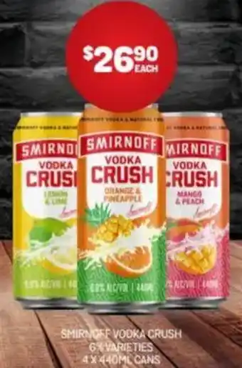 Harry Brown Smirnoff vodka crush offer