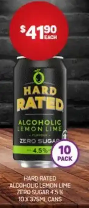 Harry Brown Hard rated alcoholic lemon lime zero sugar 4.5% offer