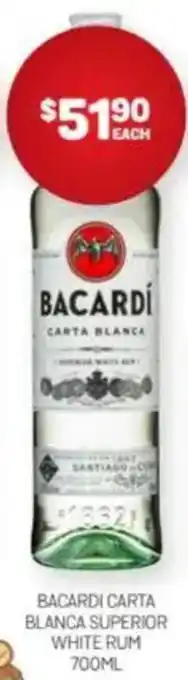 Harry Brown Bacardi carta blanca superior white rum offer