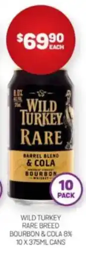 Harry Brown Wild turkey rare breed bourbon & cola 8% offer