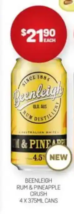 Harry Brown Beenleigh rum & pineapple crush offer