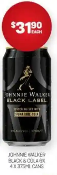 Harry Brown Johnnie walker black & cola offer