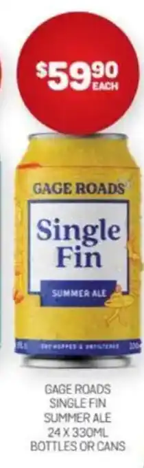 Harry Brown Gage roads single fin summer ale offer