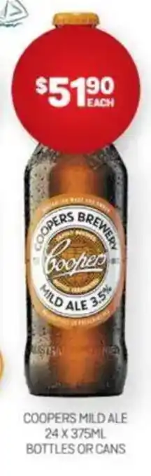 Harry Brown Coopers mild ale offer