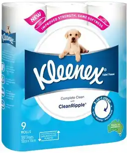 IGA Kleenex Complete Clean Toilet Tissue 9 Pack offer