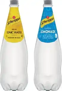 IGA Schweppes Soft Drinks, Mixers or Mineral Water 1.1 Litre Selected Varieties offer