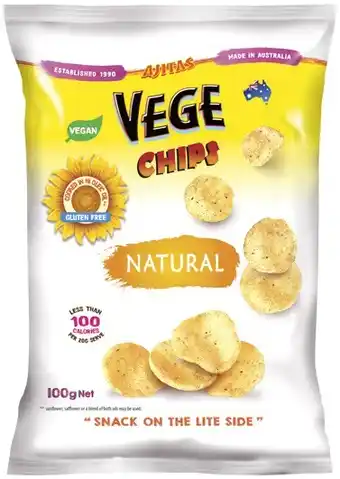 IGA Ajitas Vege Chips 100g or Rice Crackers 75g Selected Varieties offer