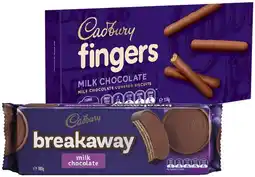 IGA Cadbury Chocolate Biscuits 167‑180g, Fingers 114g or Cookies 156g Selected Varieties offer