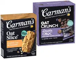 IGA Carman’s Oat Crunch, Slice or Fruit Straps 5 Pack Selected Varieties offer