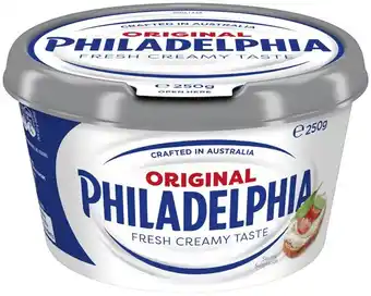 IGA Philadelphia Cream Cheese Spreadable Tub 250g Selected Varieties offer