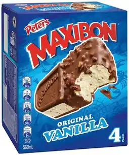 IGA Peters Maxibon 4 Pack Selected Varieties offer