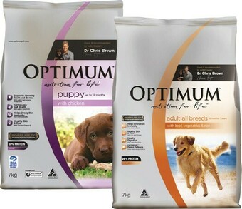 BIG W Optimum Premium Dry Dog Food Varieties 7kg offer
